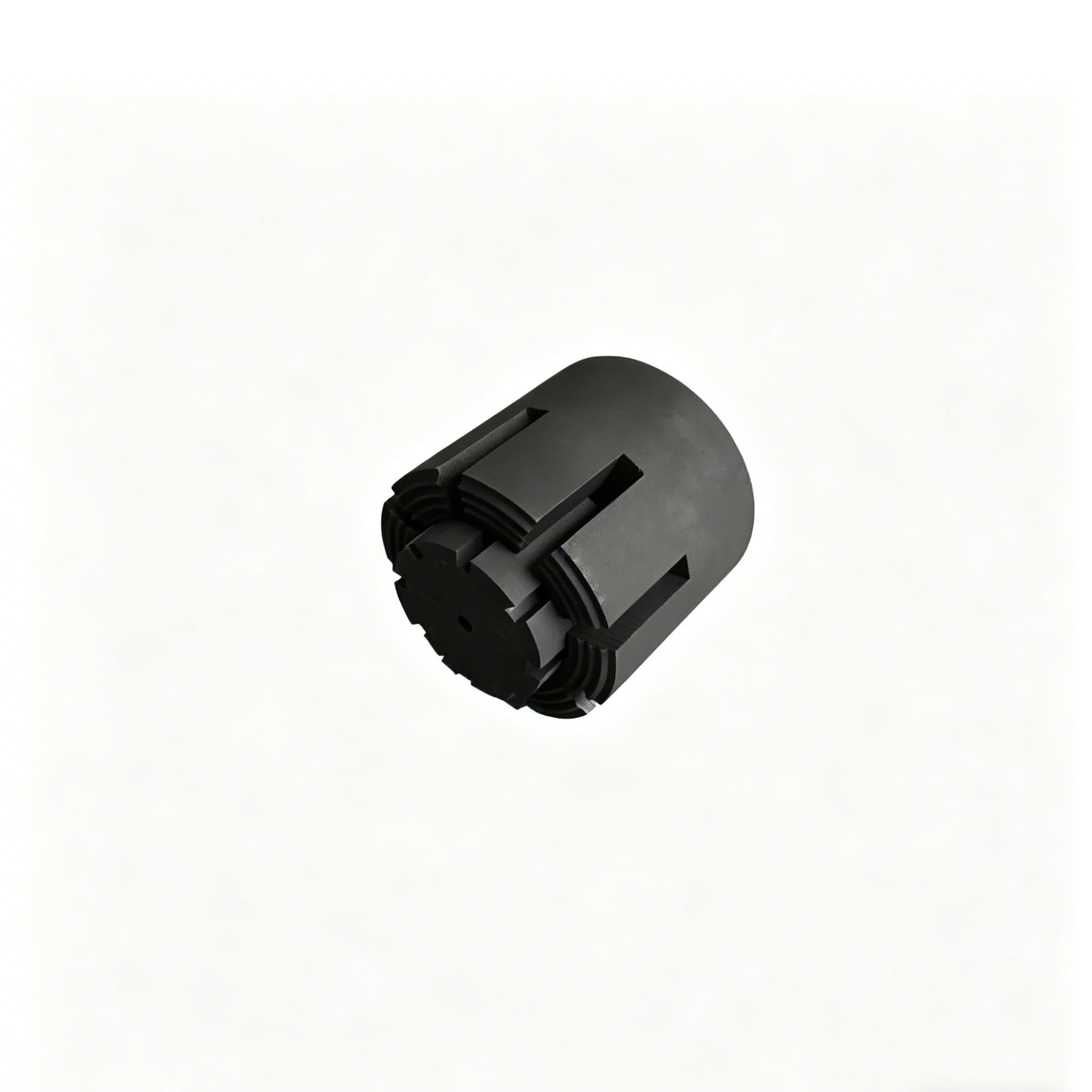 Customized isostatic graphite mold with vertical slots for diamond core bit sintering