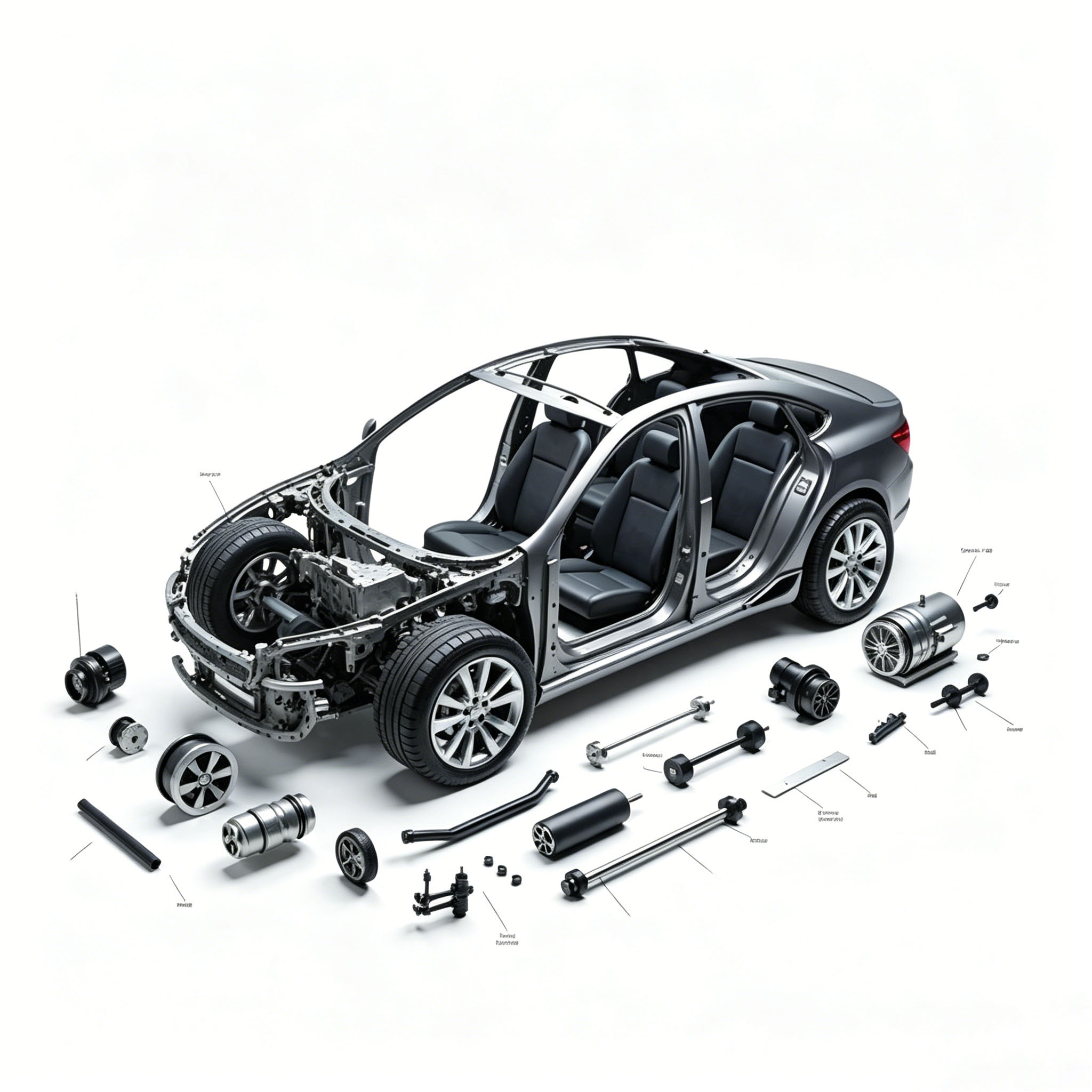 Die-cast aluminum automotive structural components and chassis parts