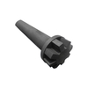 Tapered graphite rotor shaft for aluminum degassing equipment