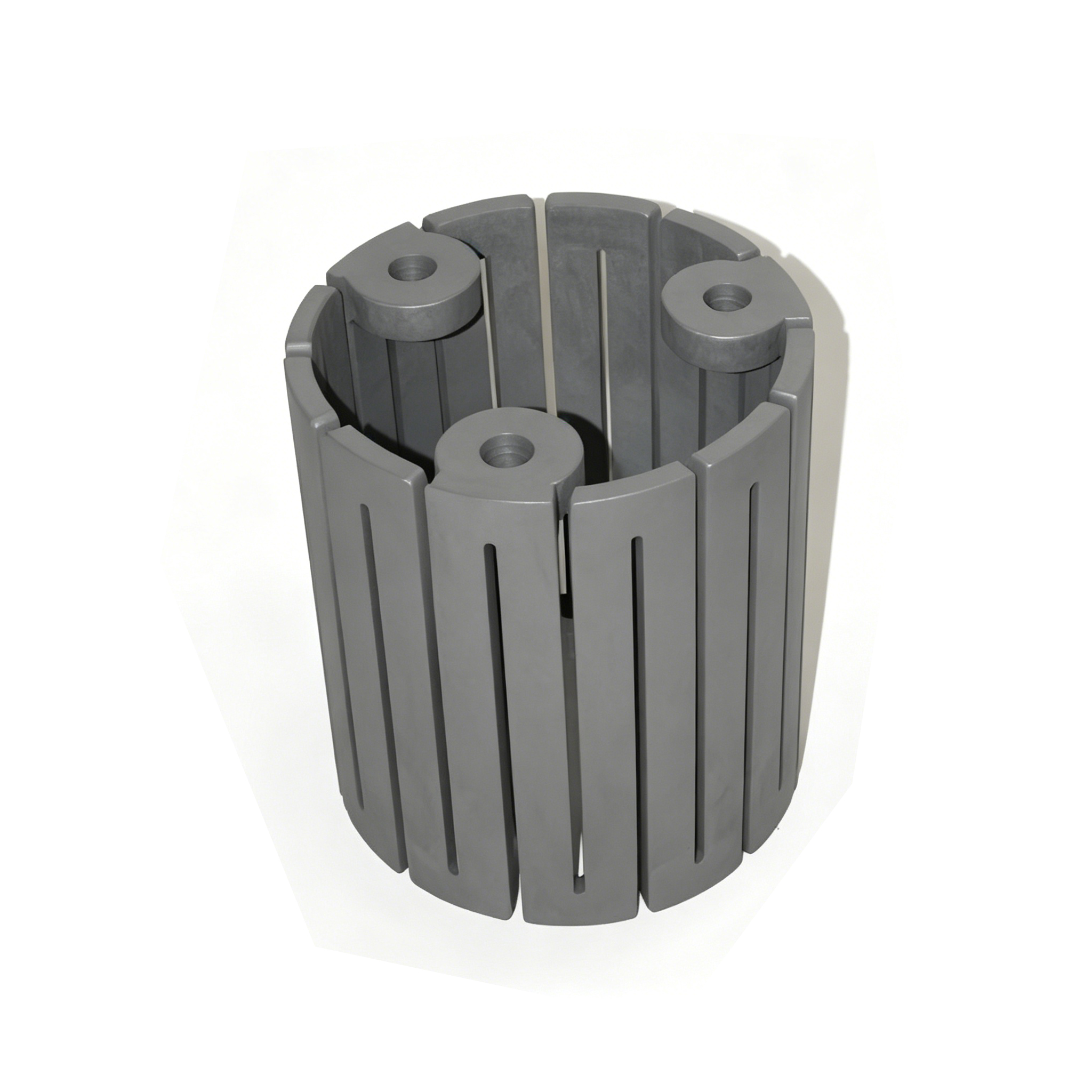 multi-piece graphite heater cylinder with positioning pins for high-temperature furnace