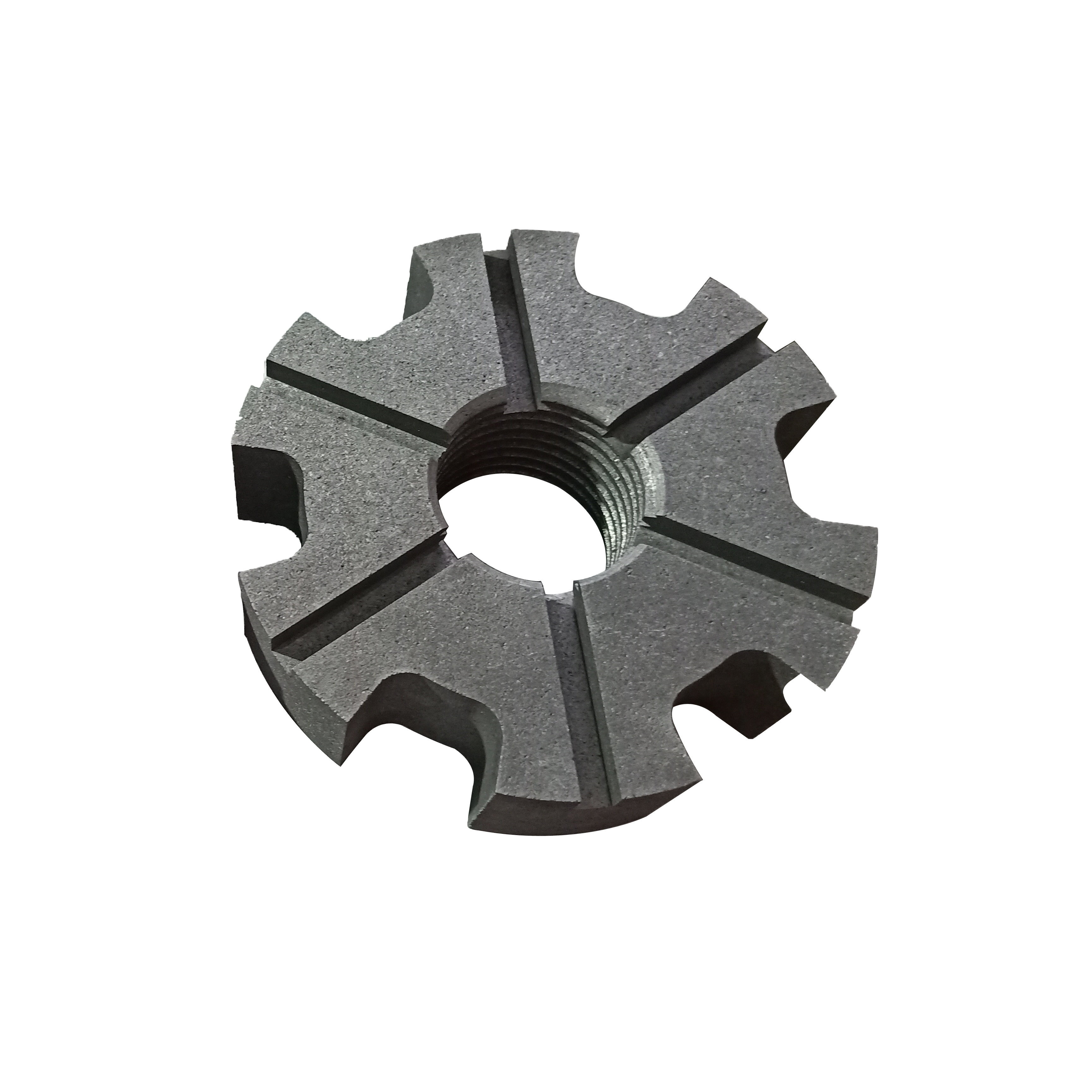 Graphite rotor with threaded connection for secure installation in degassing units