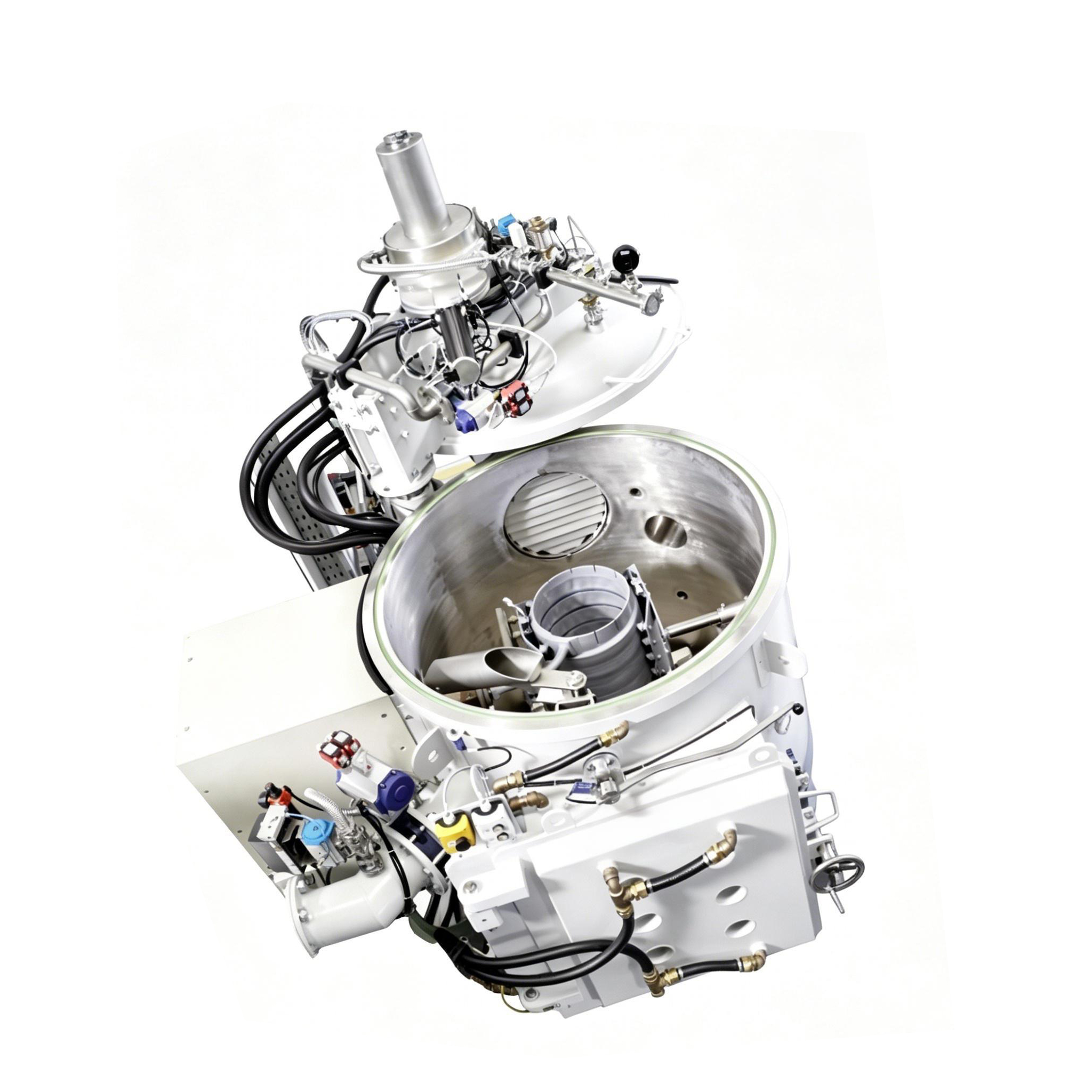 Graphite heating element and insulation ring components for high-temperature vacuum furnace.