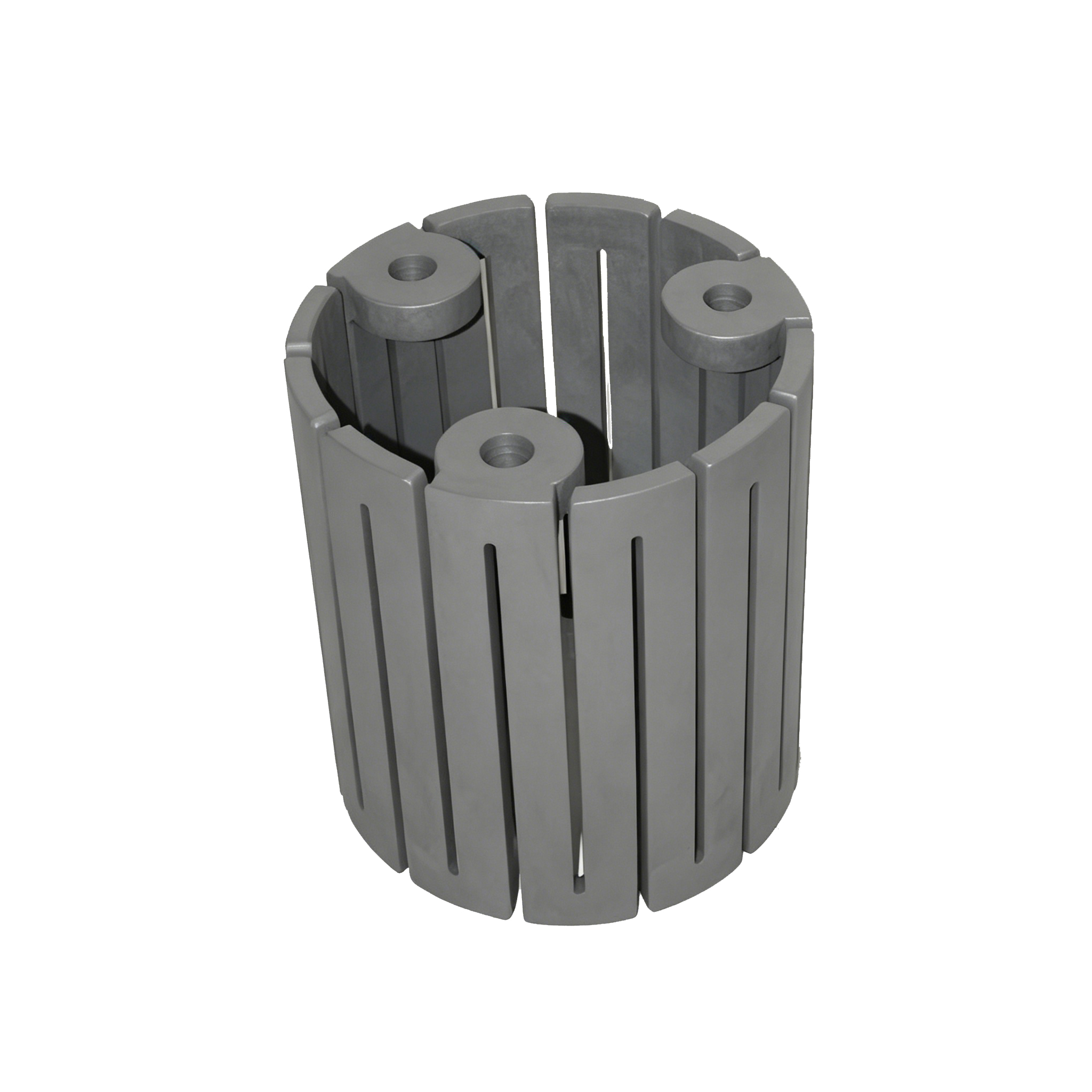 multi-piece graphite heater cylinder with positioning pins for high-temperature furnace