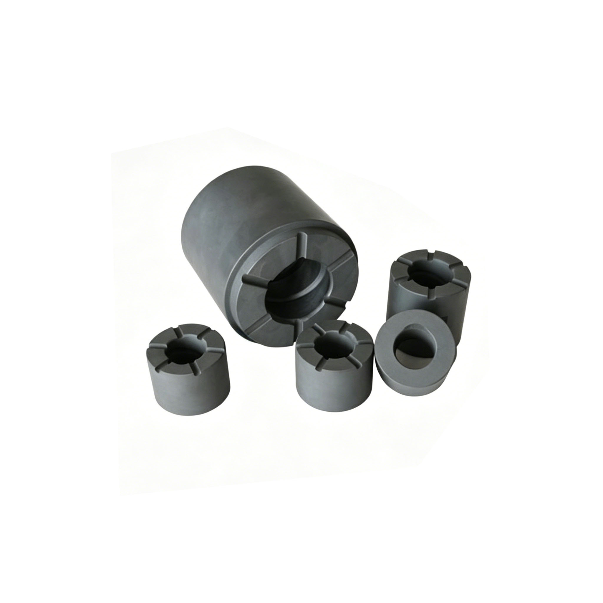Precision machined graphite cylinder molds with internal grooves for diamond bit manufacturing