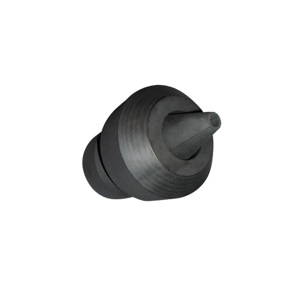 High-purity graphite electrode connector for vacuum furnace heating system.