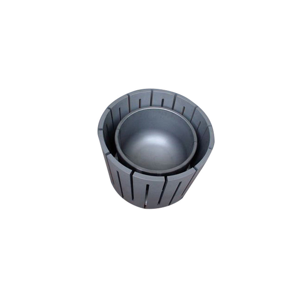 Graphite thermal field components including heating cylinder and crucible liner.