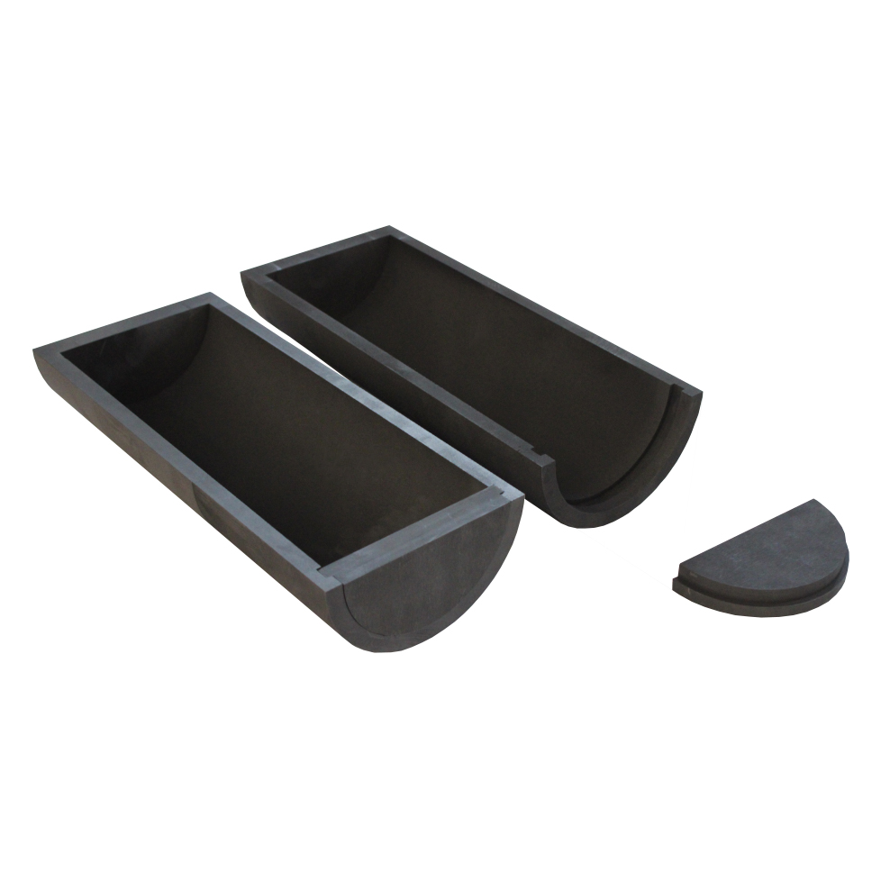 Custom semicircular graphite boat high purity graphite sintering boat for thermal treatment furnace