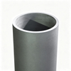 Tall straight graphite crucible side view, high wall cylindrical design with rounded bottom, large capacity industrial smelting container for aluminum copper melting, isostatic graphite material NHD Carbon manufacturer