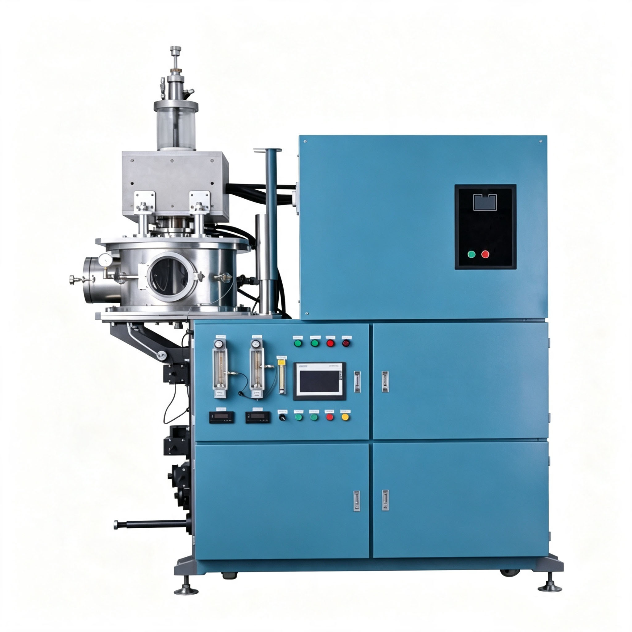 Full automatic vacuum induction melting furnace with PLC touch screen control, high vacuum sealed melting chamber, gas flow regulation system, industrial vacuum casting equipment for precious metal, rare metal, alloy lab research and jewelry mass production, customizable capacity