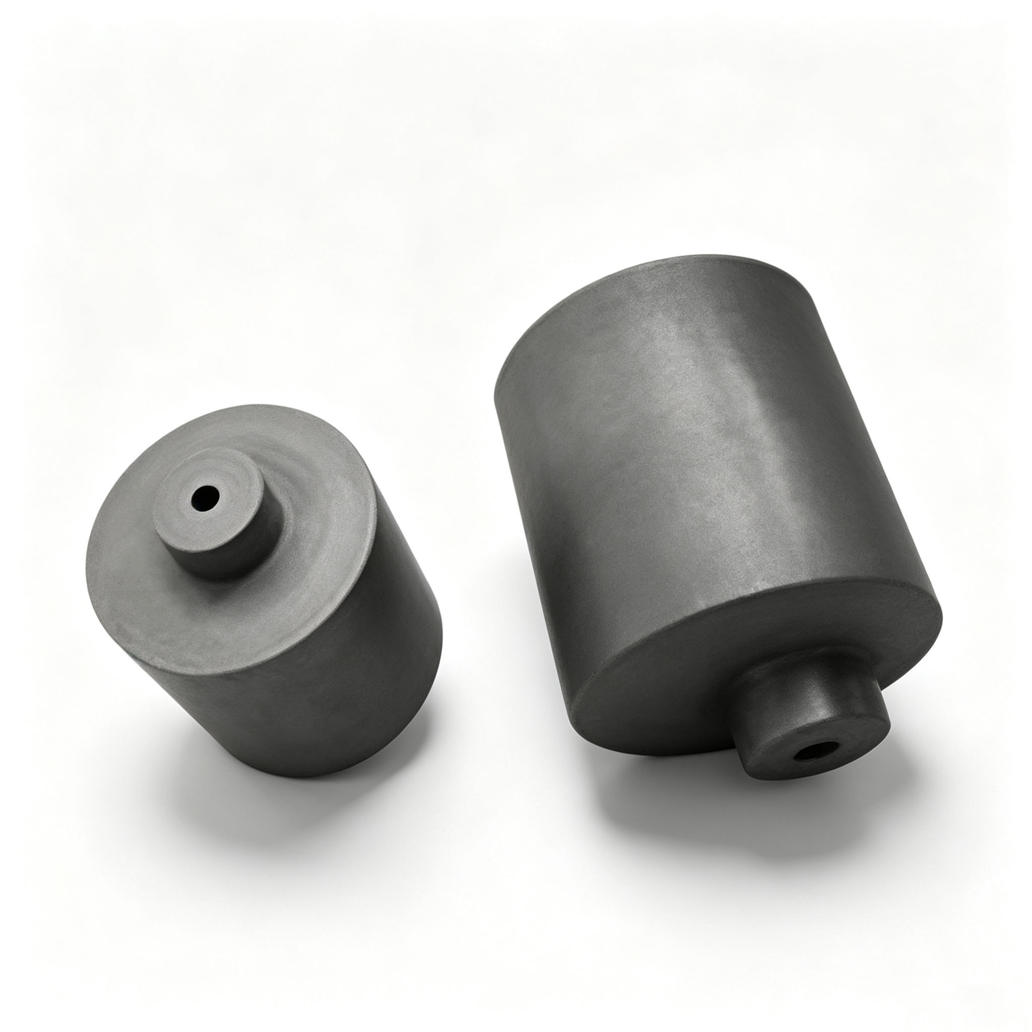 Two Sizes High Pure Graphite Crucible With Center Discharge Hole, Isostatic Press Graphite Pots For Copper Aluminum Smelting