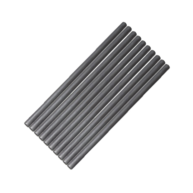 Fine-diameter graphite rods in diagonal array arrangement, high-purity conductive carbon rods, precision graphite round bars for laboratory electrodes, turned surface finish, resistivity ≤12μΩ·m