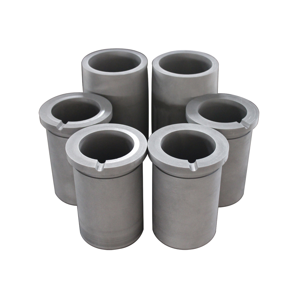 6 pieces high purity single ring graphite crucibles with polished surface finish for precision precious metal melting and casting
