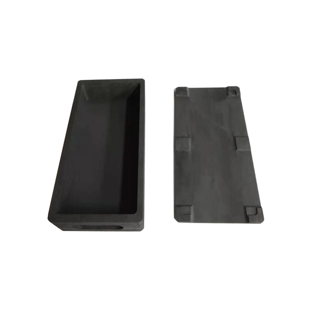 Reinforced graphite boat with structural bottom design for heavy-duty melting, high-strength carbon container for large capacity metal processing