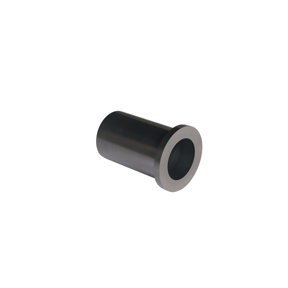 Side view of single ring graphite crucible showing cylindrical body and flat bottom design for induction furnace gold melting