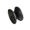 Narrow V-groove graphite guide roller designed for fine fiber 15-25 micron diameter, low friction surface prevents filament breakage in electronic-grade glass yarn production