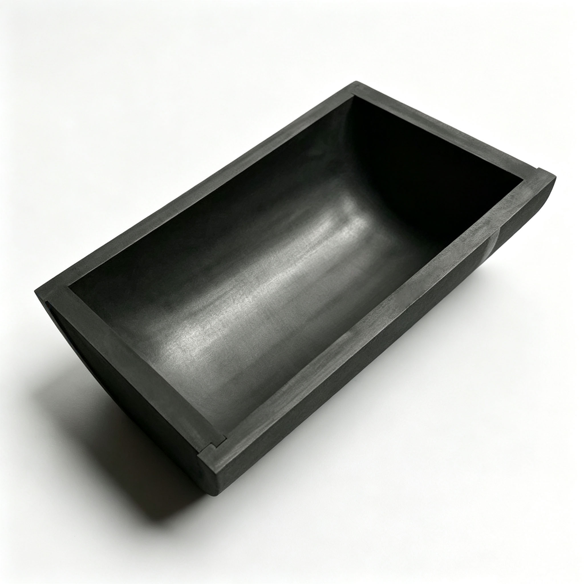 Single large graphite boat inner cavity close-up, precision machined graphite boat