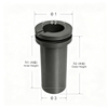 Double ring graphite crucible dimension diagram with outer diameter inner diameter bottom diameter inner height and outer height measurements