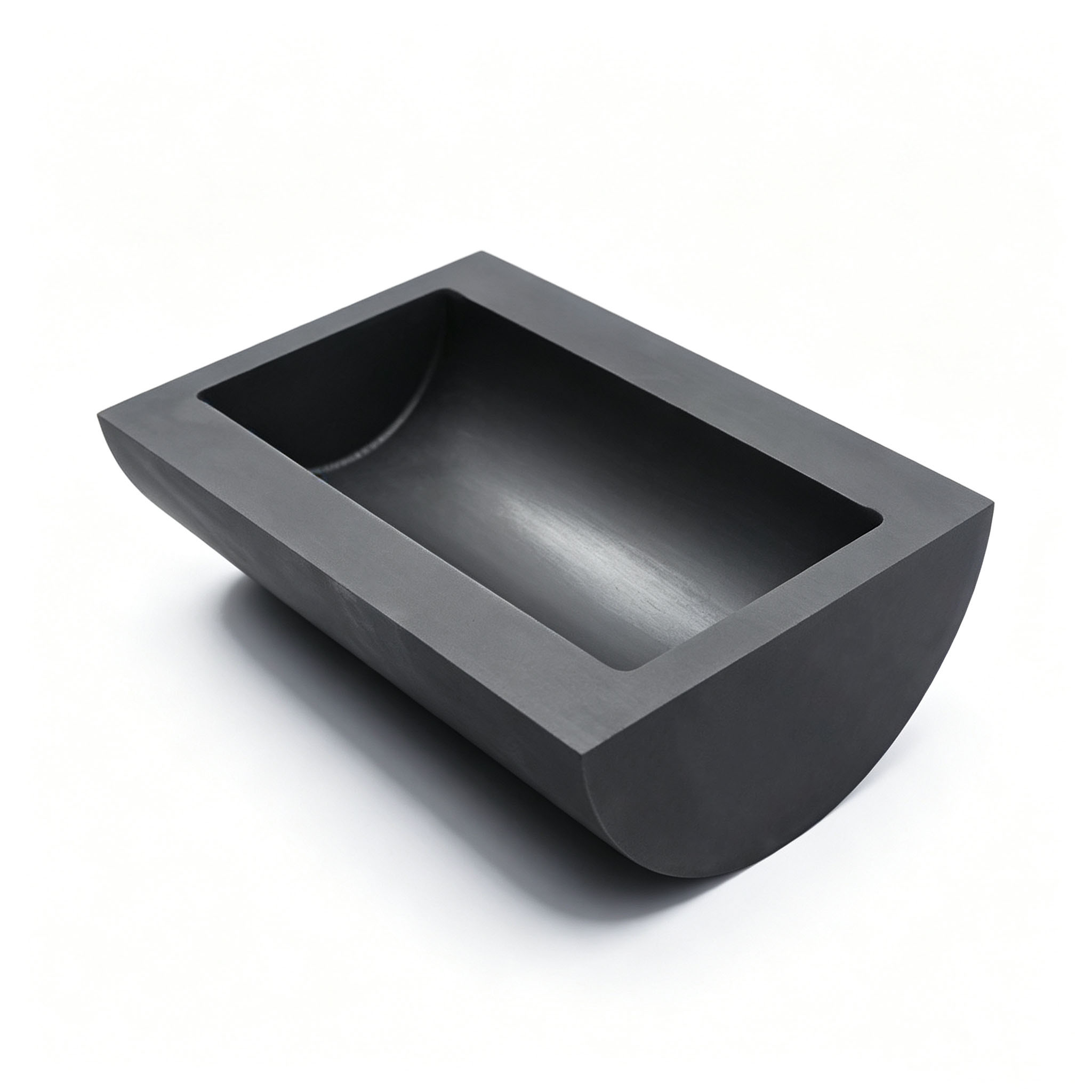 Polished round graphite boat CNC machined graphite tray for high temperature furnace