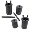 High Density Isostatic Graphite Crucible Kit With Pour Notch, Matched Graphite Guide Pins For Gold Silver Copper Continuous Casting, OEM Custom Graphite Melting Pots For Industrial Furnace