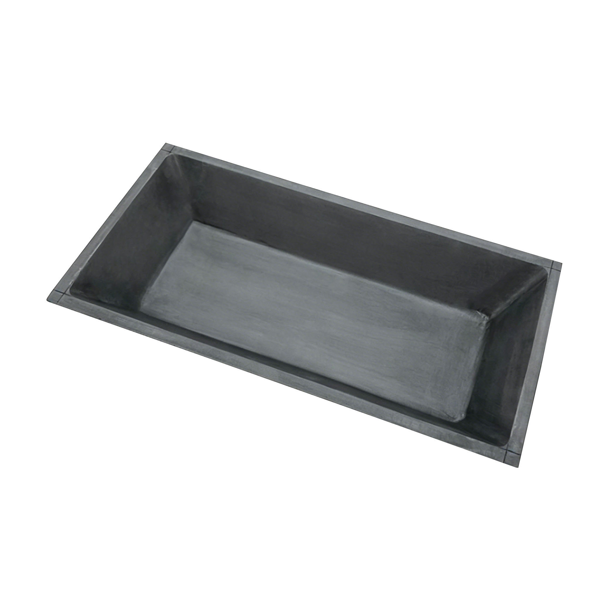 High purity rectangular graphite boat for molten metal containment, precision machined carbon mold for non-ferrous alloy casting