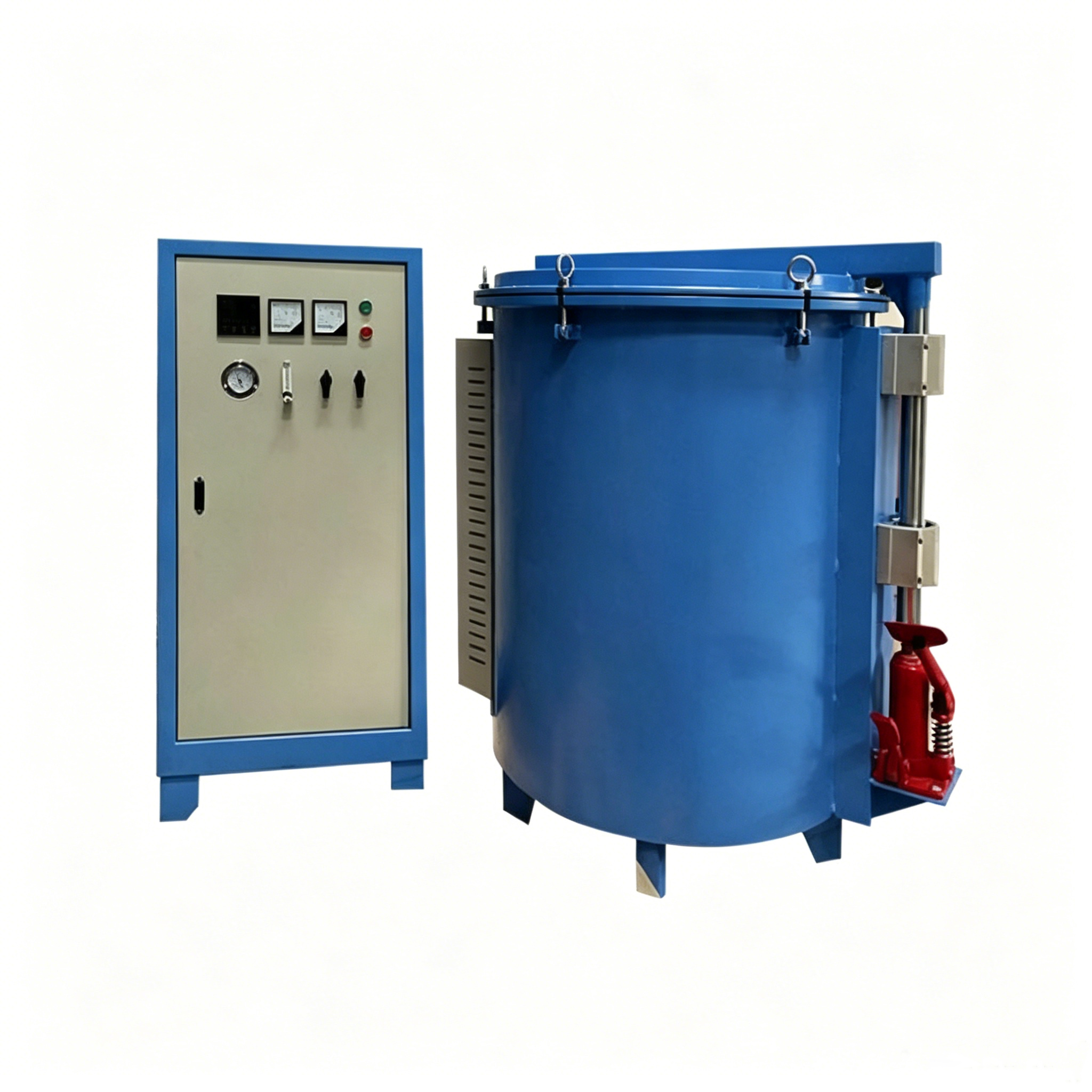 Custom graphite sagger loaded in Ningheda vacuum heat treatment furnace with argon nitrogen protection atmosphere for industrial sintering applications