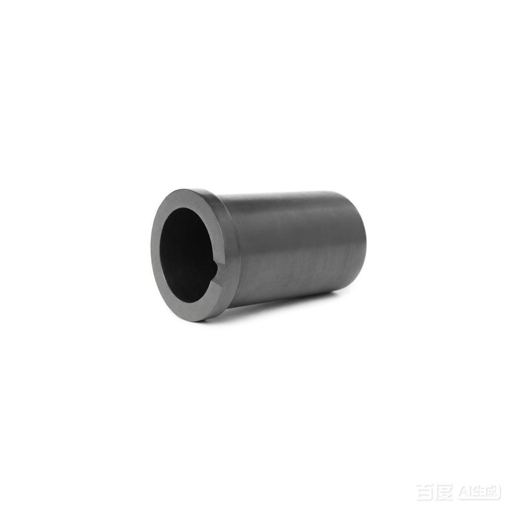 Horizontal view of single ring graphite crucible displaying uniform wall thickness and reinforced ring structure for thermal shock resistance