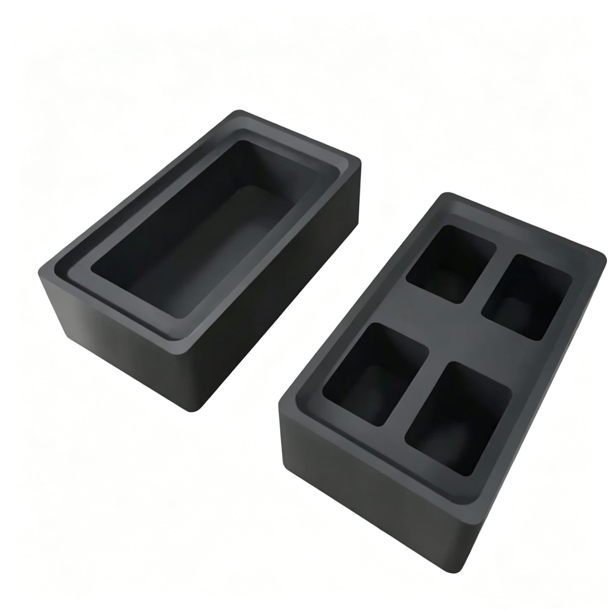 1 cavity and 4 cavity graphite ingot mold set for gold silver copper bar casting
