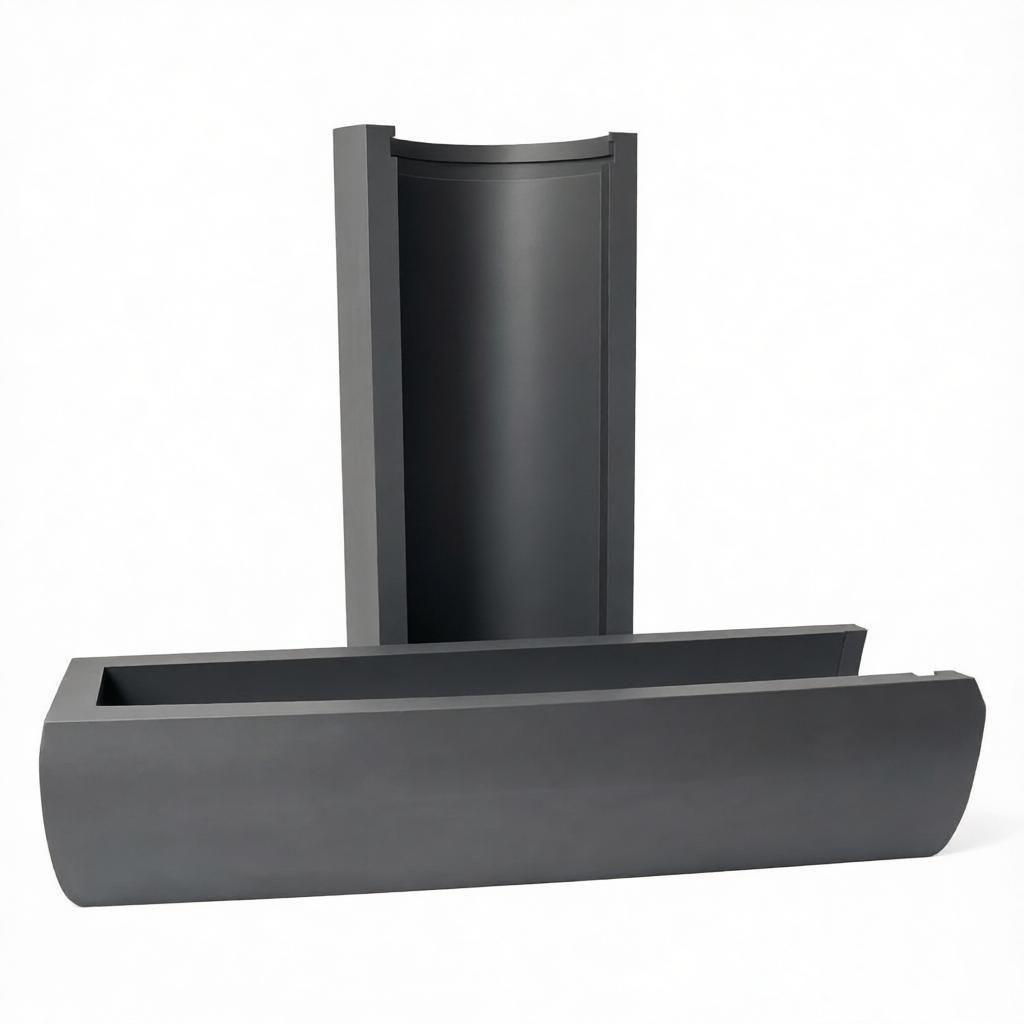 Large custom CNC machined graphite boat, two graphite sintering boats display for high temperature furnace
