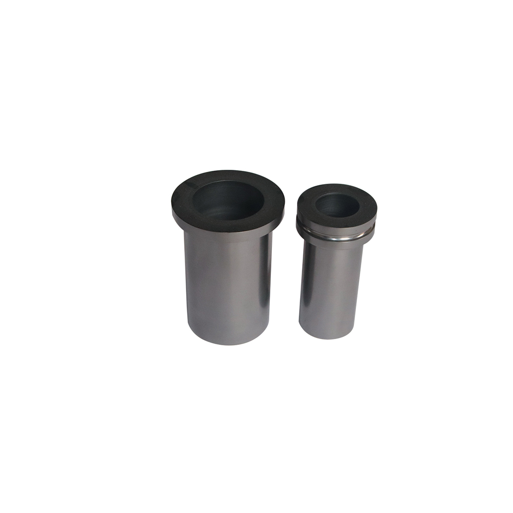 Two double ring graphite crucibles of different sizes side by side, large and small capacity options for various melting needs