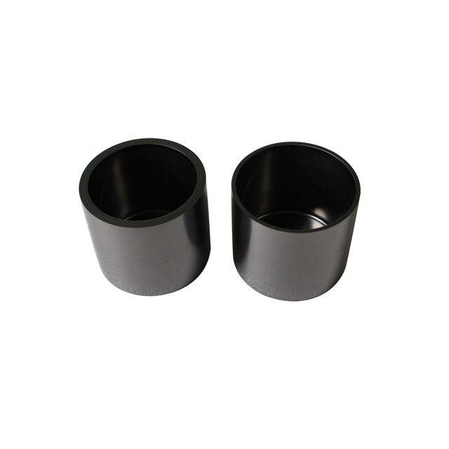 Side view of two high density graphite crucibles, designed for vacuum evaporation coating with excellent thermal conductivity