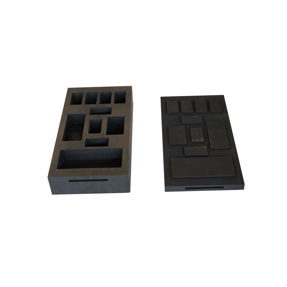 Multi-size cavity graphite ingot mold with lid for different bar weights in one plate