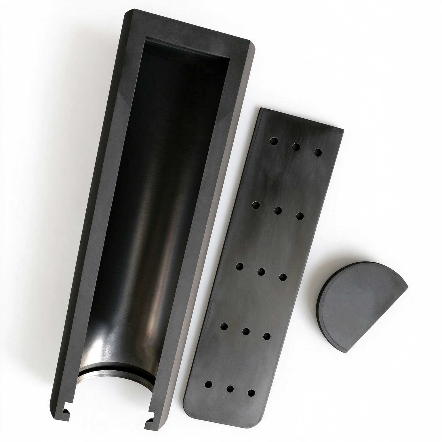 Graphite boat with drilled graphite plate accessories custom graphite components for thermal processing