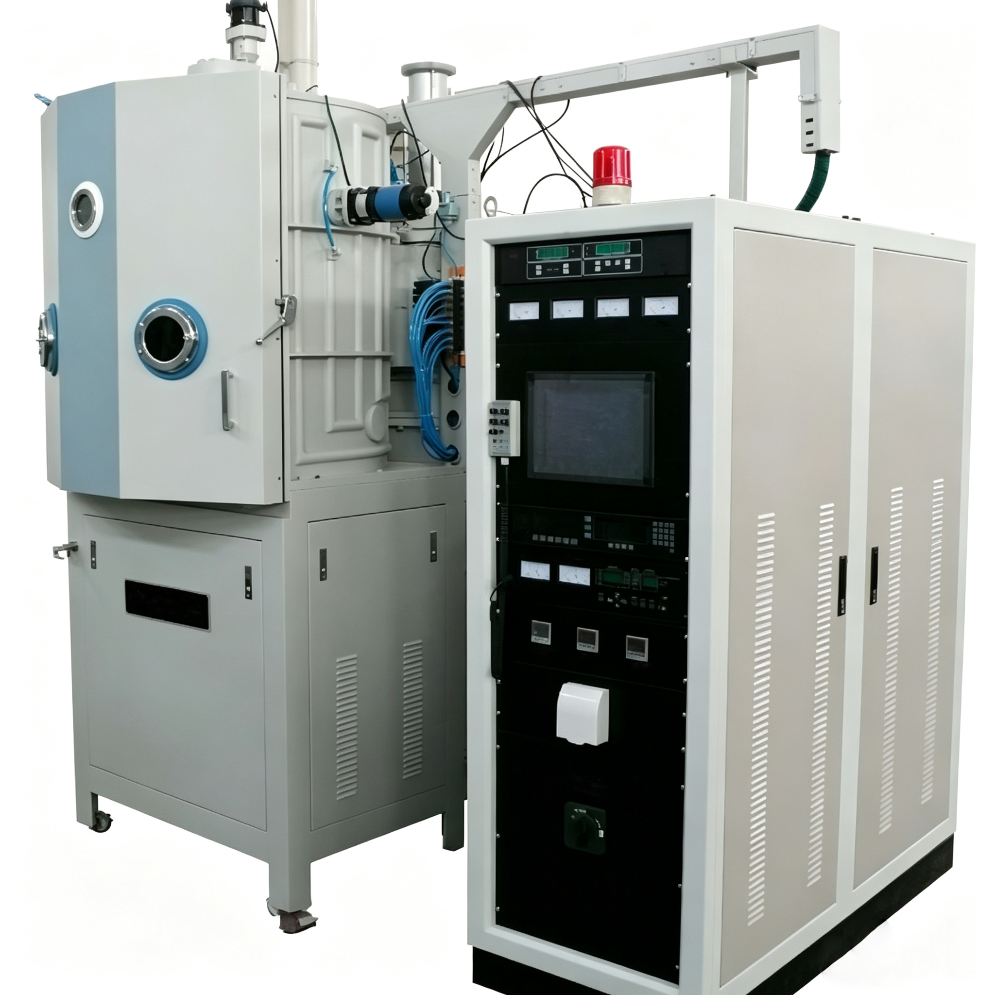 Large scale optical lens vacuum coating CVD equipment with grooved graphite plate chamber lining for anti-reflective film deposition