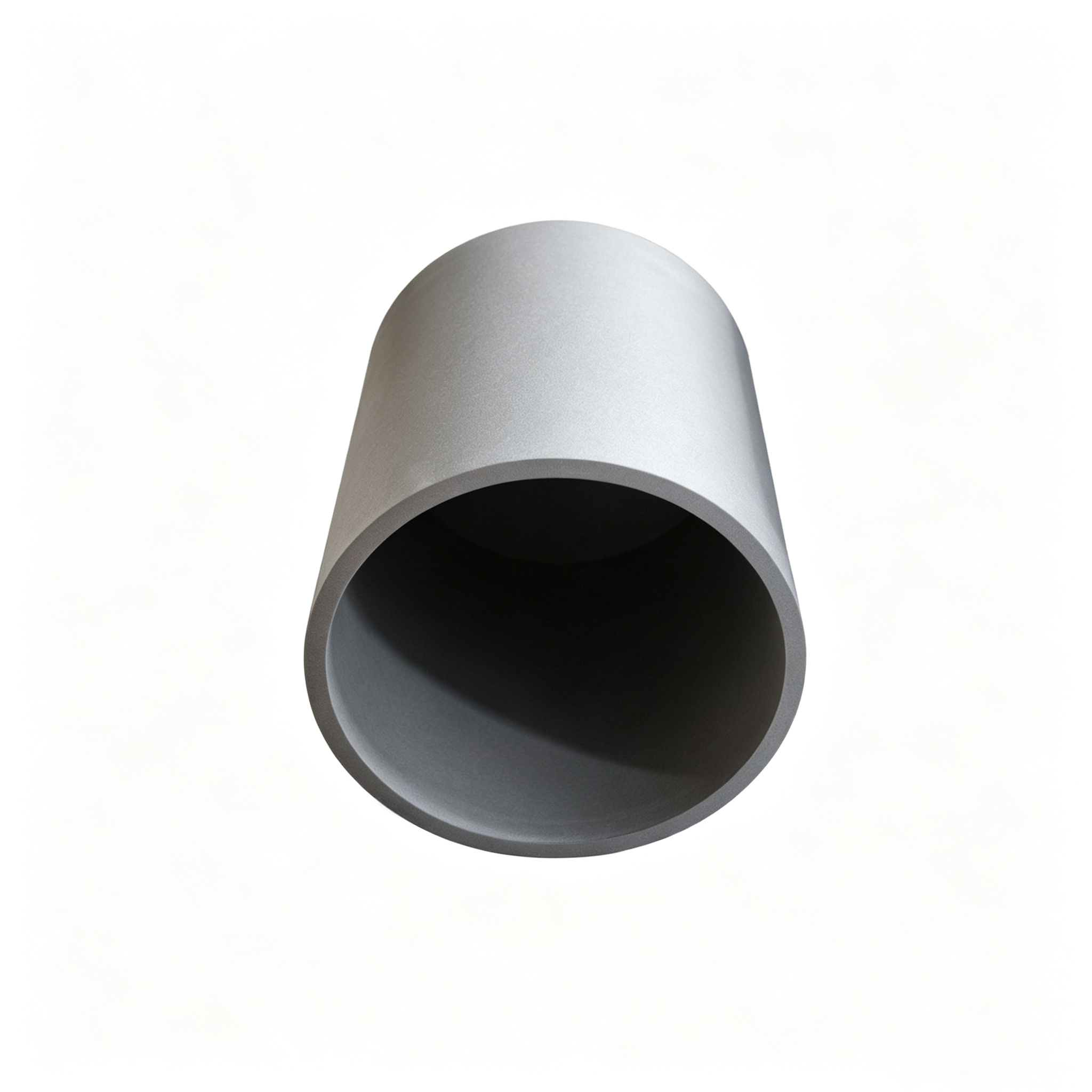 Graphite crucible side view showing wall thickness, cylindrical industrial smelting crucible profile, thick wall construction for heavy load molten metal capacity, NHD Carbon precision manufacturing