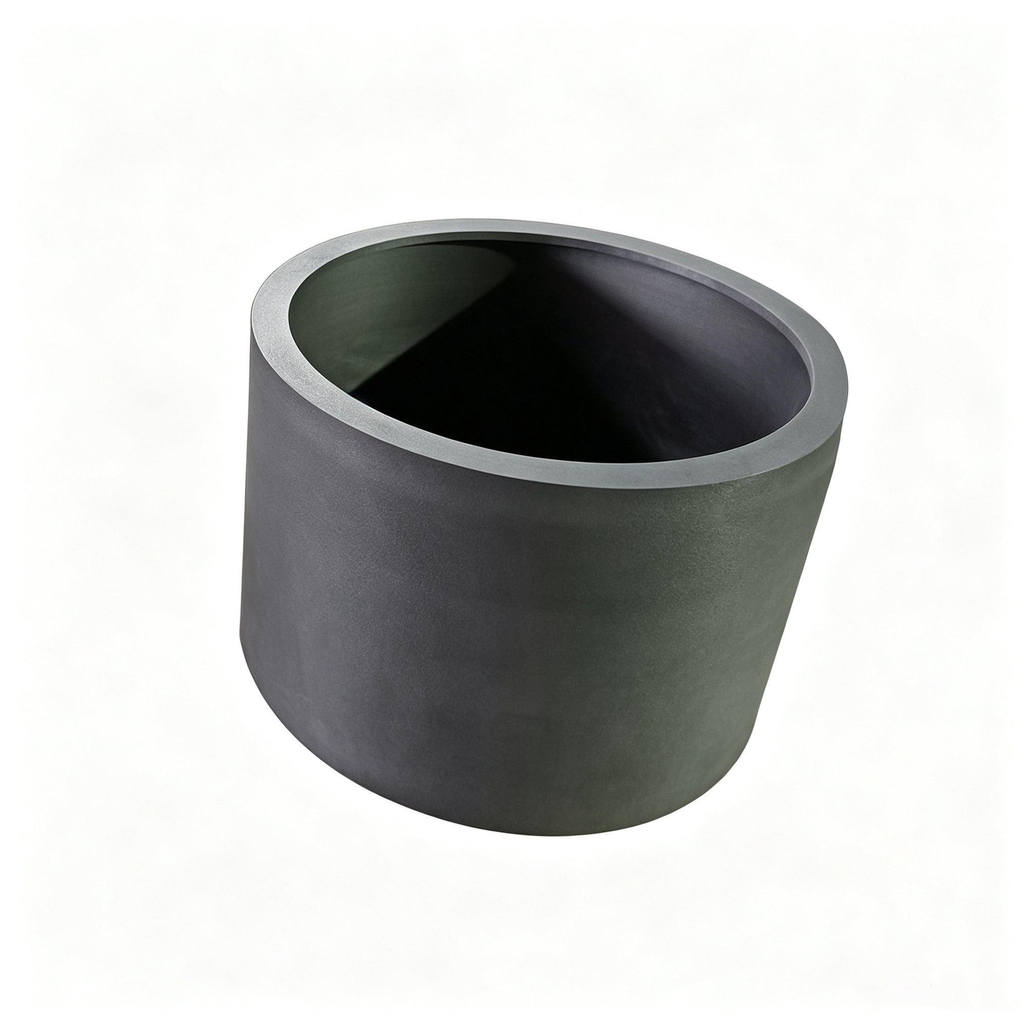 Standard cylindrical graphite crucible, thick wall industrial melting container for aluminum copper gold silver, high purity isostatic graphite material with smooth interior surface, NHD Carbon factory direct