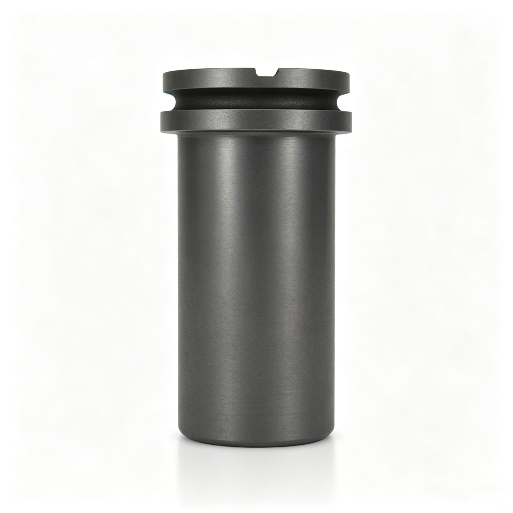 High purity double ring graphite crucible front view, precision CNC machined for gold silver platinum melting, Ninghenda factory direct