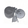 Complete graphite sintering kit including perforated disc, graphite rods, washers and solid plate, Ningheda customized high-temp furnace assembly components for powder metallurgy