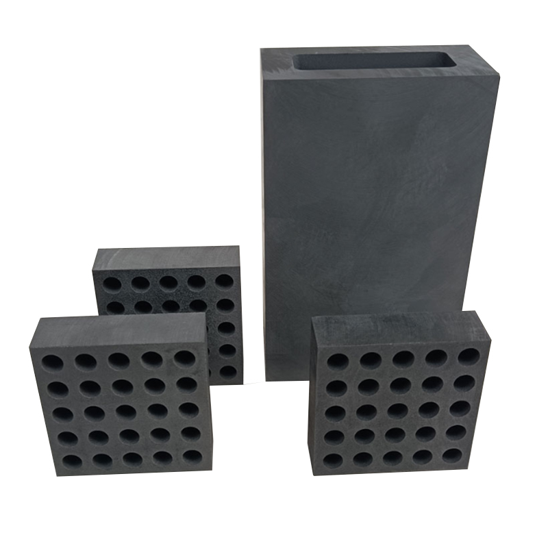 Various size square multi-cavity graphite sinter molds and long slot graphite heating block, high purity graphite die for different diamond segment mass production