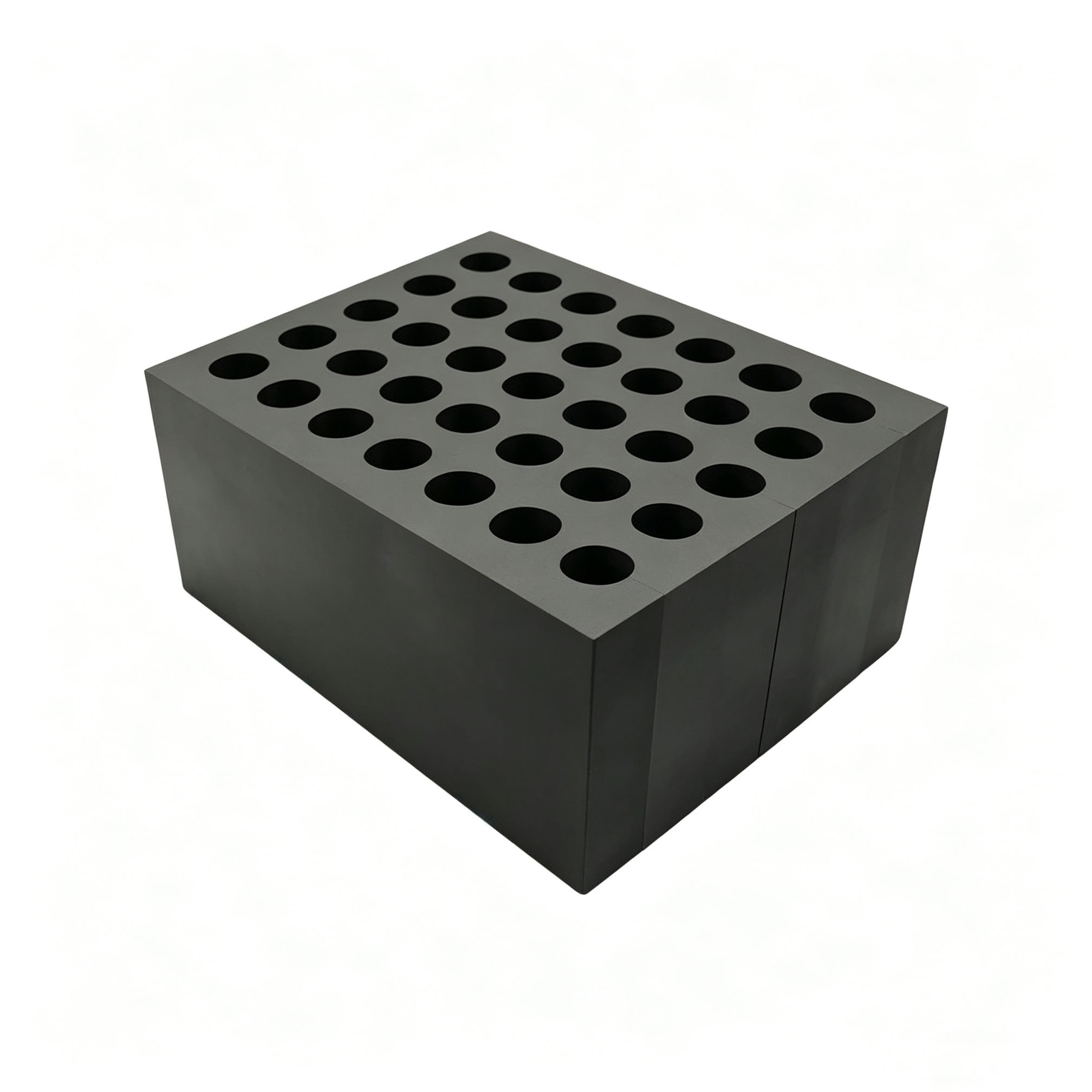 Square matrix round hole graphite sinter mold block, customizable cavity graphite die for marble & granite diamond segments