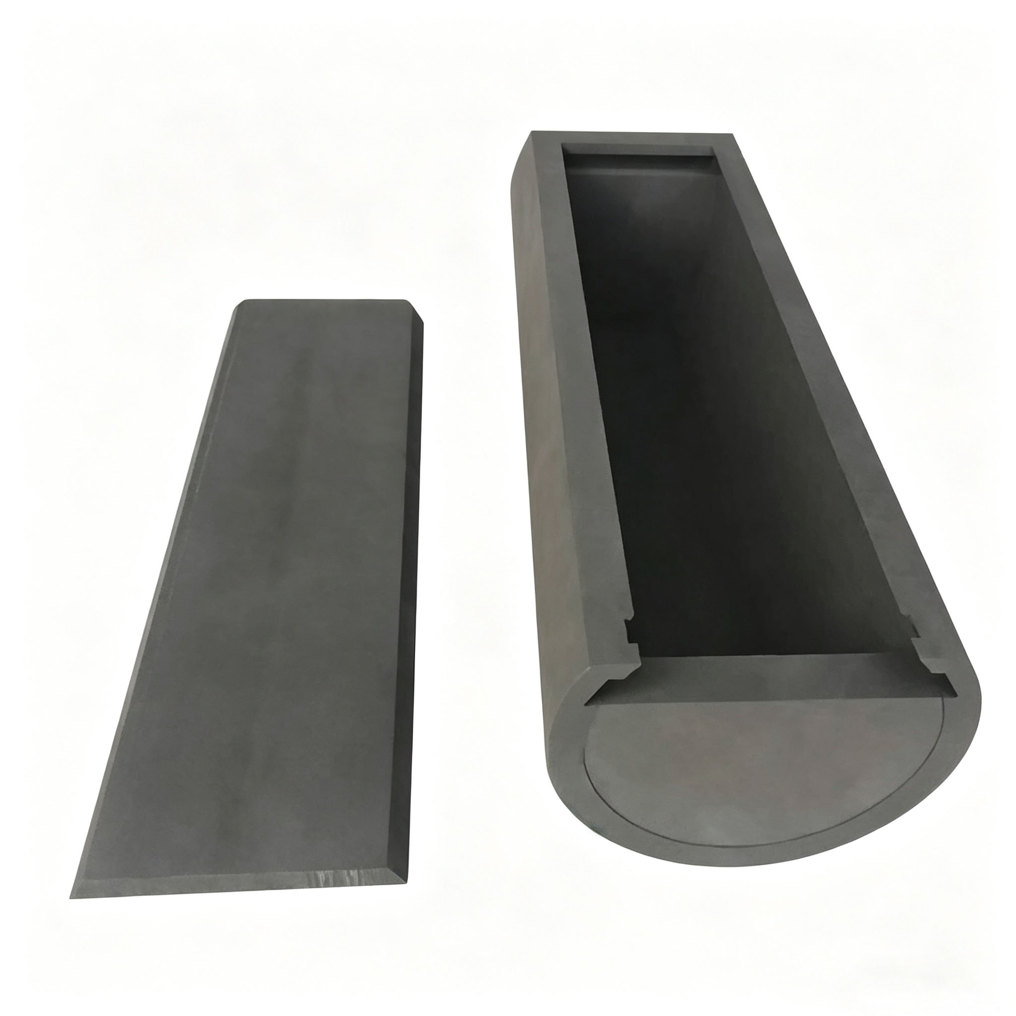 Graphite boat with removable flat graphite cover, detachable graphite lid