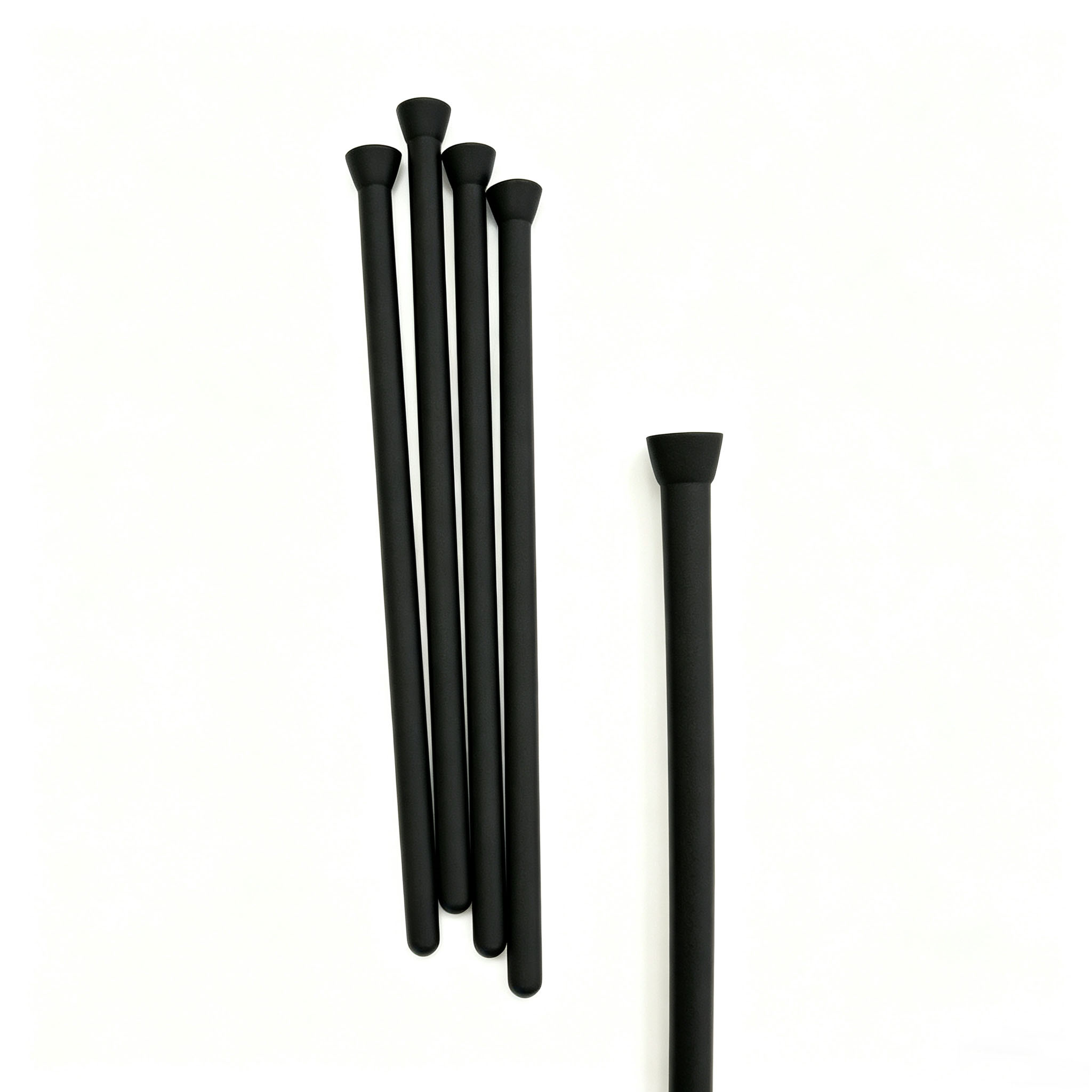 Five matte black ball tip graphite support rod, crucible lifting graphite carrier rod for single crystal silicon furnace