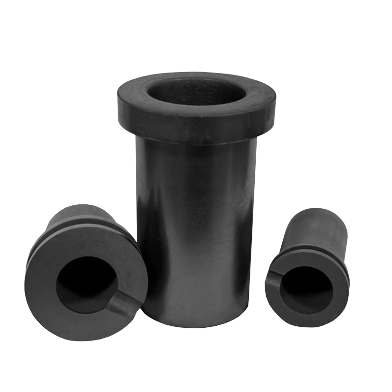 Family set of three double ring graphite crucibles in different sizes, complete range for jewelry and industrial melting