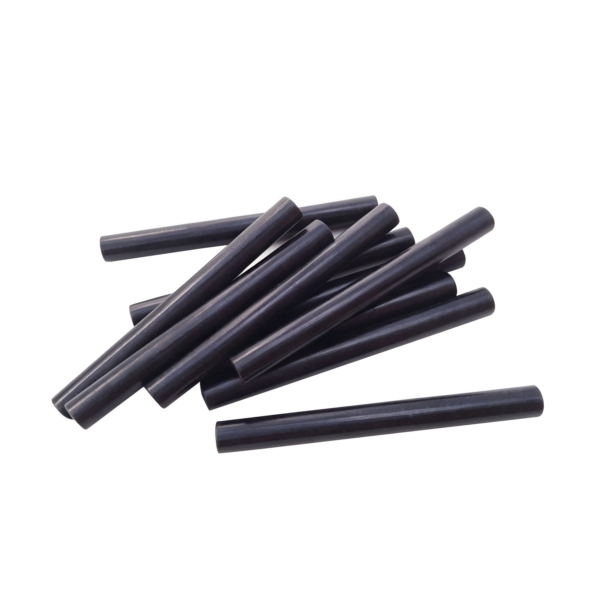 Graphite rod short-cut pieces bulk display, graphite round bar cut processing pieces, custom-length carbon bar blanks, batch supply graphite rod material, length 50-300mm optional