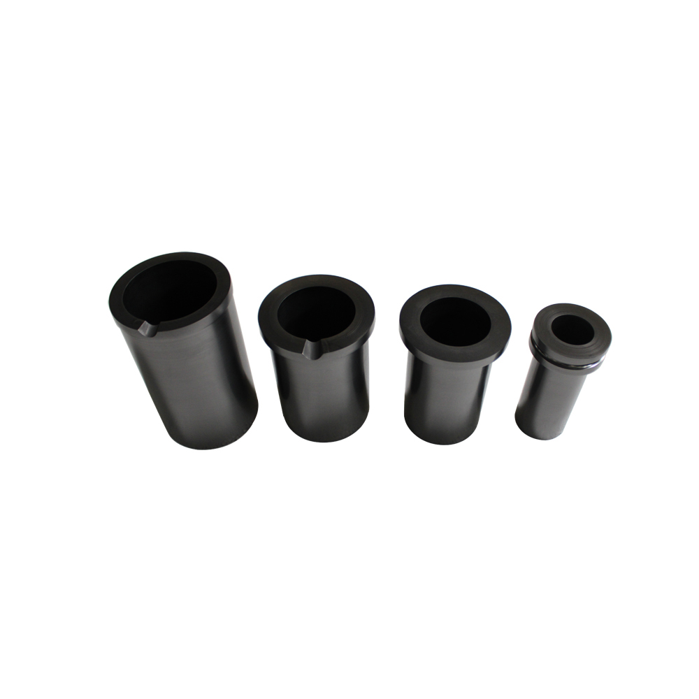Single ring graphite crucibles arranged by size from 1kg to 10kg capacity for gold silver copper aluminum melting applications