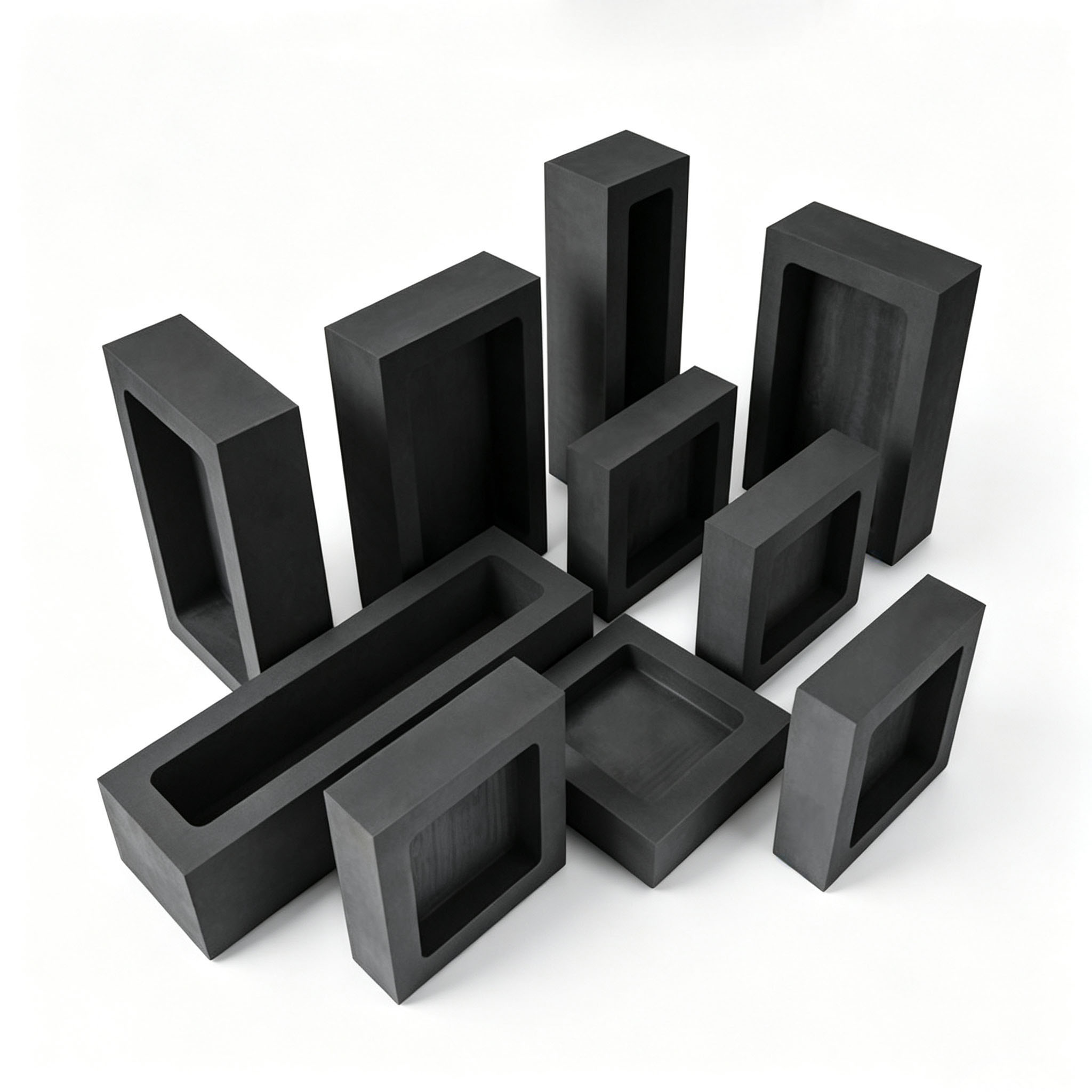 Custom graphite ingot mold frames in various sizes for metal casting manufacturer