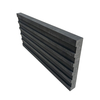 Side view of grooved graphite plate showing precise CNC machining depth and groove spacing - NHD Carbon