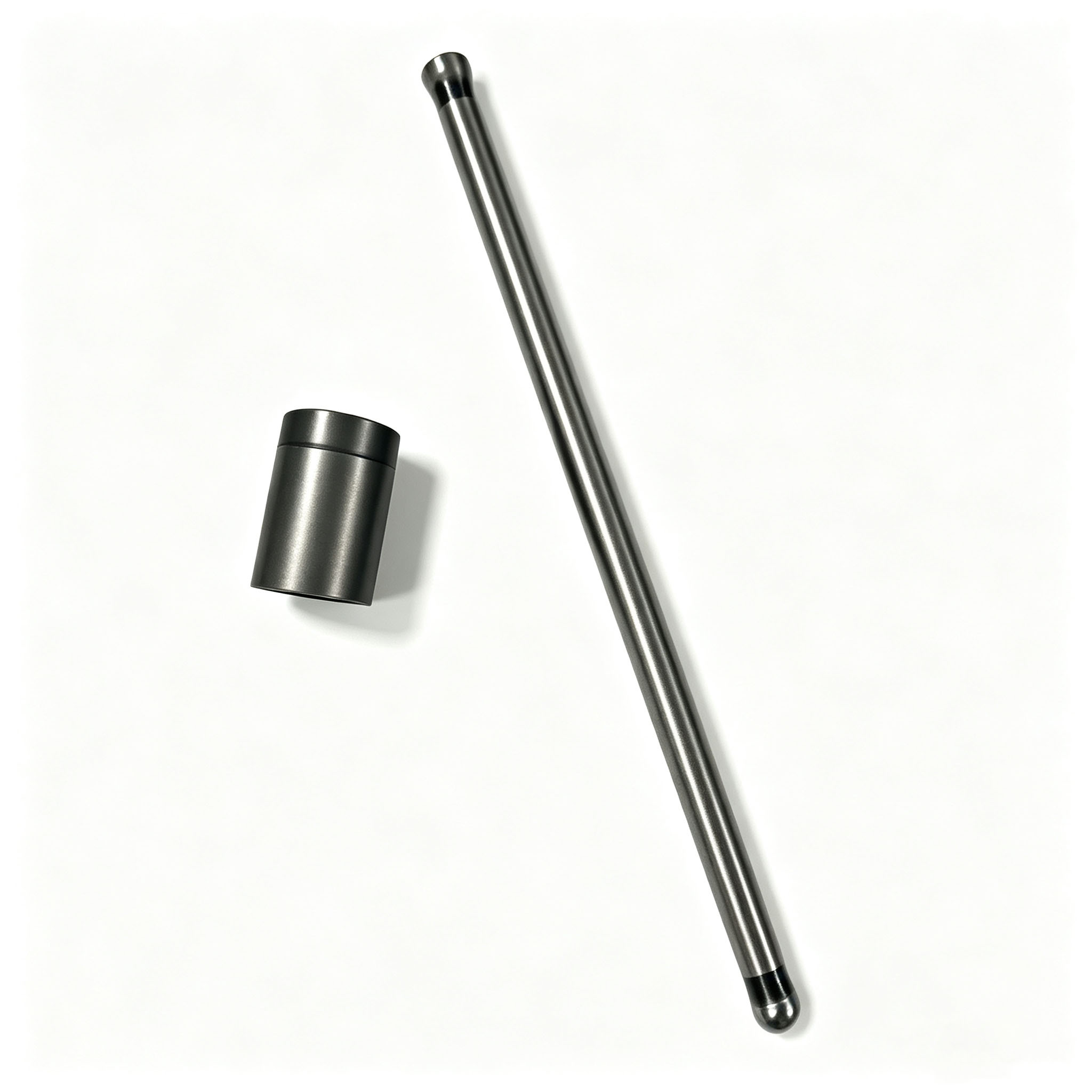 Ball tip graphite support rod with matching graphite sleeve, complete graphite bearing assembly for single crystal furnace
