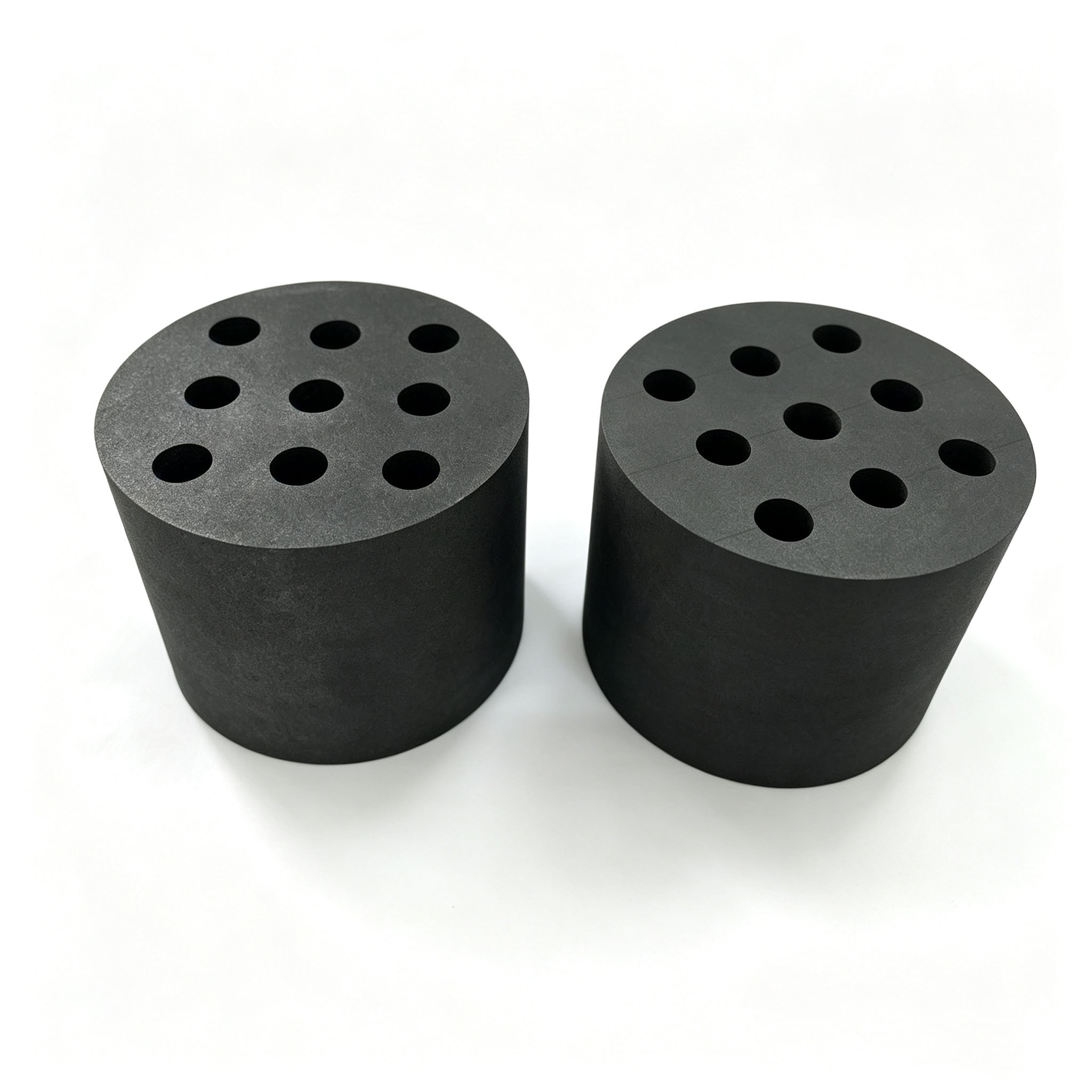 Cylindrical multi hole isostatic graphite mold, compact graphite die for diamond wire saw beads and small diamond grinding heads