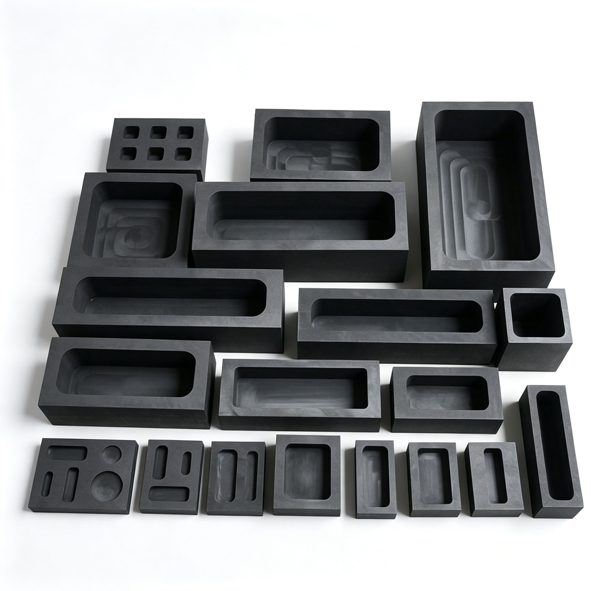 Full range custom graphite ingot molds 1 to 16 cavity for gold silver copper aluminum