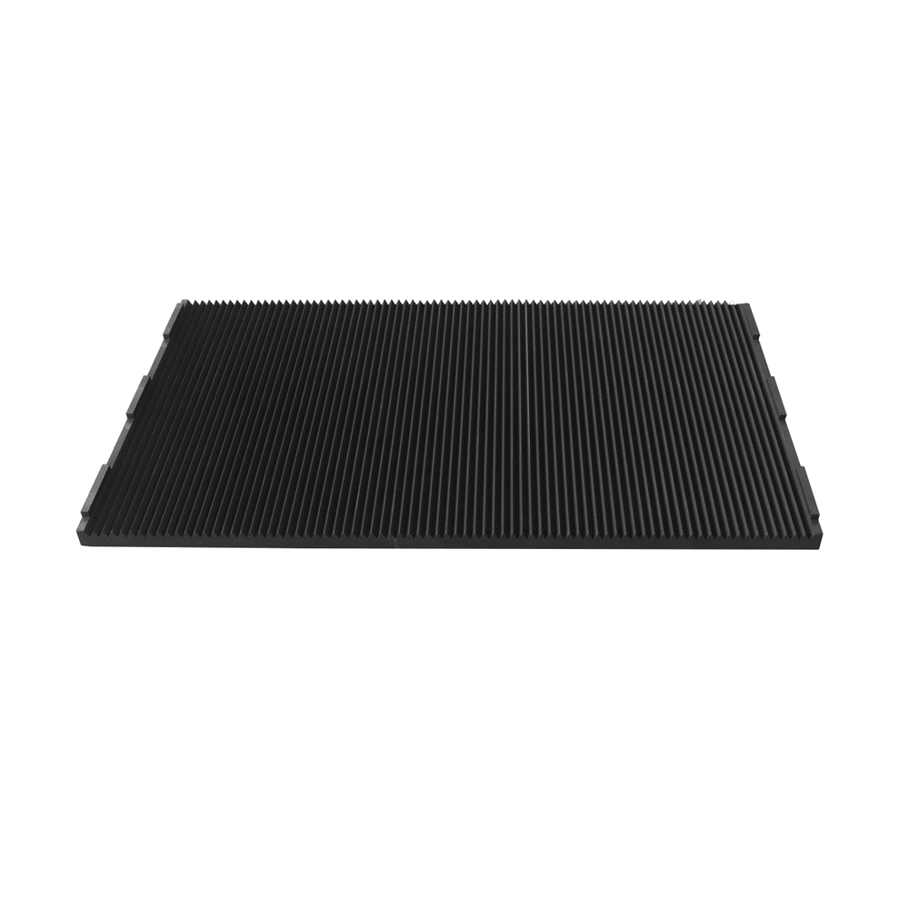 Fine dense V-groove graphite plate top view for high surface area heat dissipation applications
